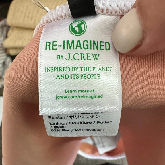 J.CREW NWT Textured curved-waist cheeky bikini bottom white Size L - Picture 5 of 6